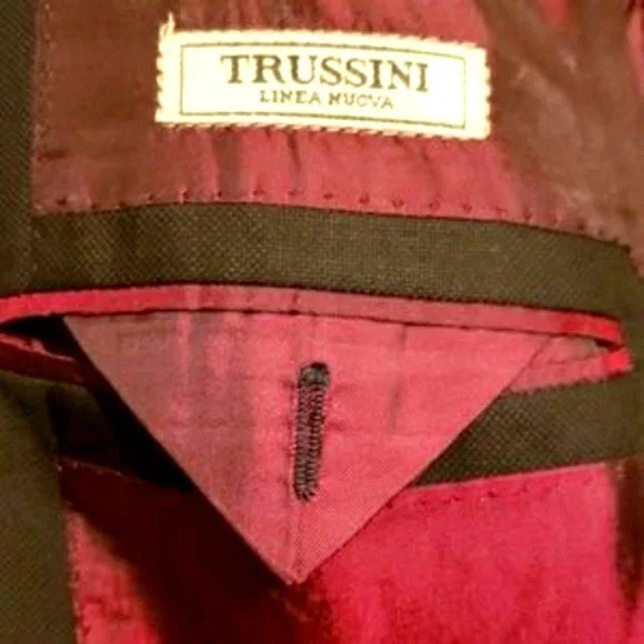 MEN TRUSSINI ITALIAN-MADE BLK MEN'S BLAZER SZ 48